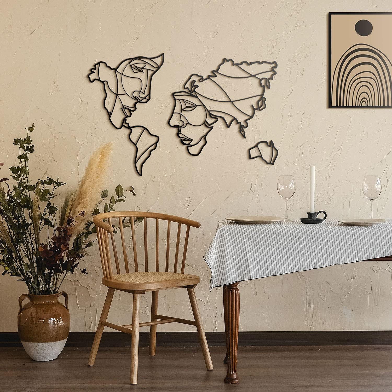 Hoagard Faces of World Map Wall Art | 105 cm x 68 cm | Metal Wall Decoration | The Best Home Decoration Idea | Original and Unique Gift Idea 105cm x 68cm 41&amp;#34;x27&amp;#34;