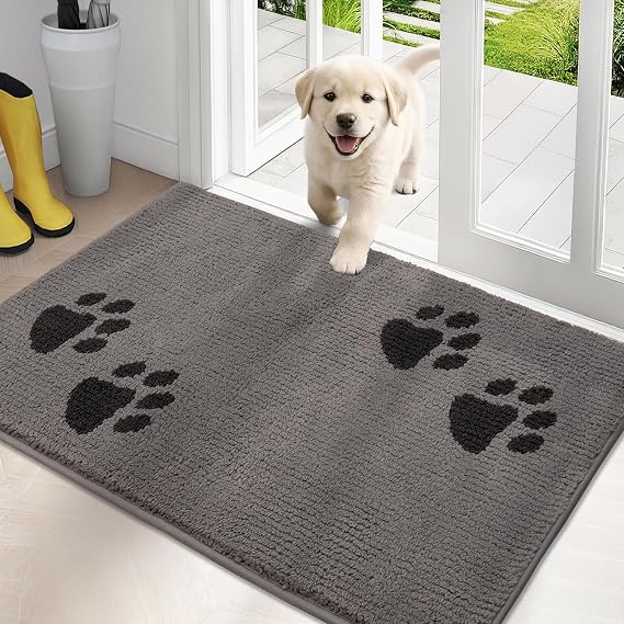 PURRUGS Dirt Trapping Door Mat Indoor Entrance, 24" x 35.5", Light Grey