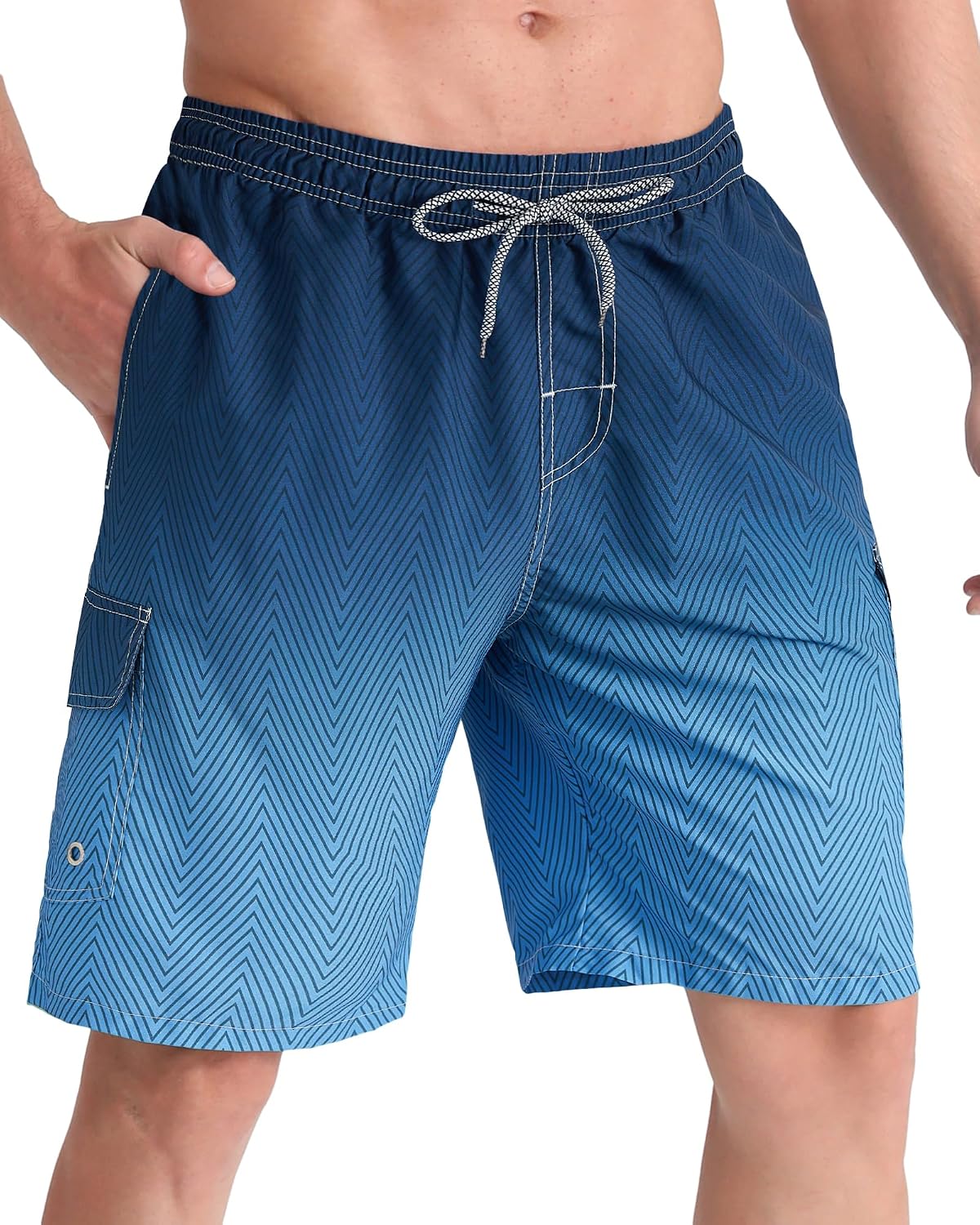 BOJIN Mens Swim Trunks 9 Quick Dry Stretch Swim Shorts Mesh Lining Bathing Suits Swimwear Beach Shorts with Pockets