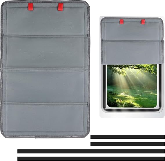 RV Door Window Shade, 25"16" Magnetic Foldable RV Blackout Window Cover for Heat Insulation & UV Protection, Waterproof Oxford Fabric Sun Shade Must-Have Camper RV Accessories (Gray)