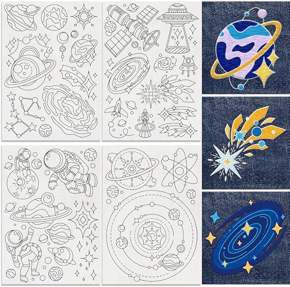 32Pcs Planet Galaxy Water Soluble Sewing Stabilizers