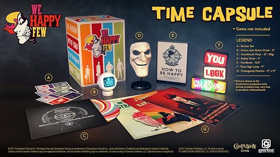 Gearbox Publishing We Happy Few Time Capsule - Themed Alarm Clock Set - Multi Color - 15.25" W x 7" H