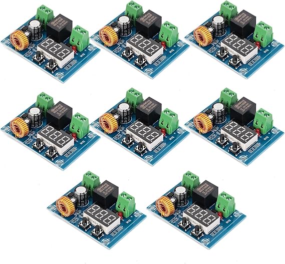 12V-36V DC Voltage Protection Module Digital Low Voltage Protector Disconnect Switch Cut Off Over Discharge Protection Module Pack of 8