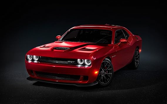 Iconic Arts Laminated 42x24 Poster: Dodge Challenger SRT Hellcat 2015 Wide