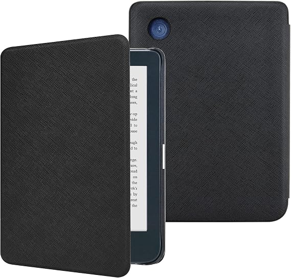 DMLuna Case for Kobo Clara Colour / Clara BW / Clara 2E 6"eReader, Ultra Slim Lightweight Folio Premium PU Leather Protective Cover with Auto Sleep/Wake Function, Black