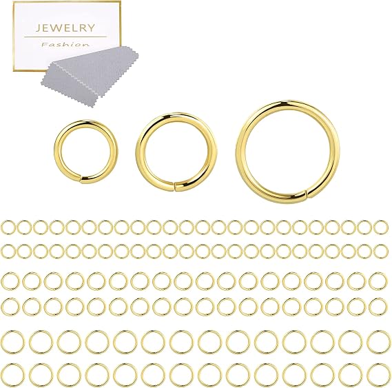 14K Gold Jump Rings for Jewelry Making 4mm 5mm 6mm (60 PCS)