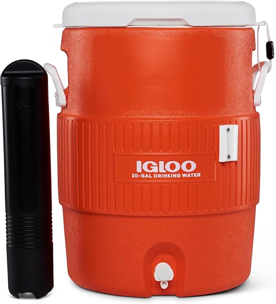 Igloo 10 Gallon Drinks Container 37 L - Insulated Water Canister for Sports Construction Site & Outdoor - Robust Drink Dispenser with Tap Cooling Function & Carry Handles