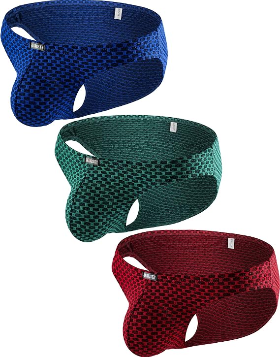 iKingsky Men's Sexy Pouch Briefs Stretch Bikini Mens Underwear Low Rise Sporty Under Panties for Men