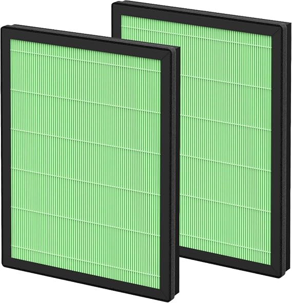 2 Packs HAP602 Toxin Absorber Replacement Filters Compatible with ECOSELF HAP602/ HAP602WF Air Cleaner Purifier, 3-in-1 Filtration of Main Filter, Pre-Filter & Activated Carbon Filter, Green