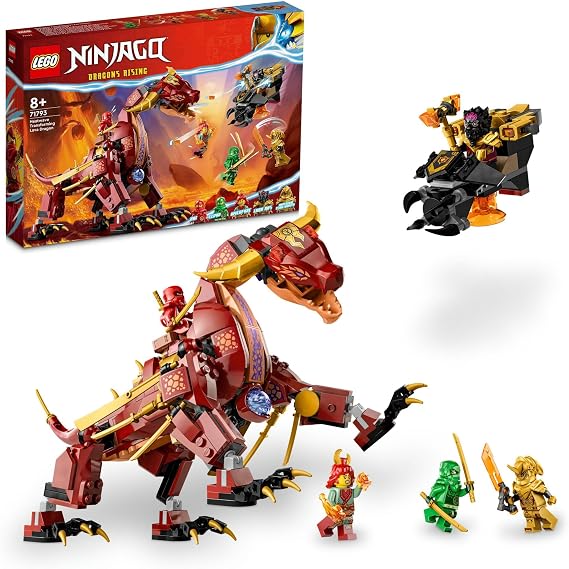 Lego 71793 Ninjago Fire Wave Dragon Toy, Present, Birthday Blocks, Christmas, Boys, Girls, Kids, 8, 9, 10, Elementary Students, Competition, Robot
