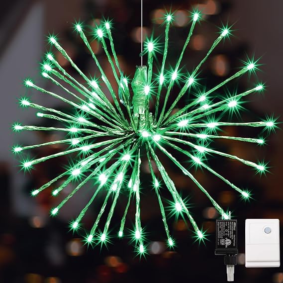 LAMPHOME 15" 80LED 3D Starlight Bursts with 10-Functions Green