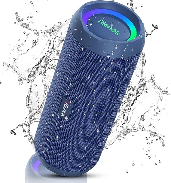 RIENOK Bluetooth Speaker 30W Wireless Speaker Portable Dual Pairing HD Stereo Sound IP67 Waterproof Bluetooth 5.0 Outdoor Sport Speaker