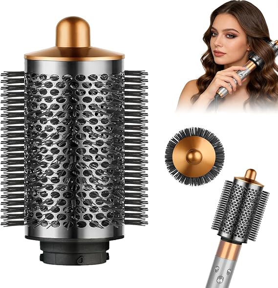 Large Round Volumizing Brush Attachment Compatible with Dyson Airwrap HS01/05/08, Round Volumizer Brush Attachment for Air Wrap, Dyson Airwrap Attachments for Dry Smooth Volumize Styling Hair
