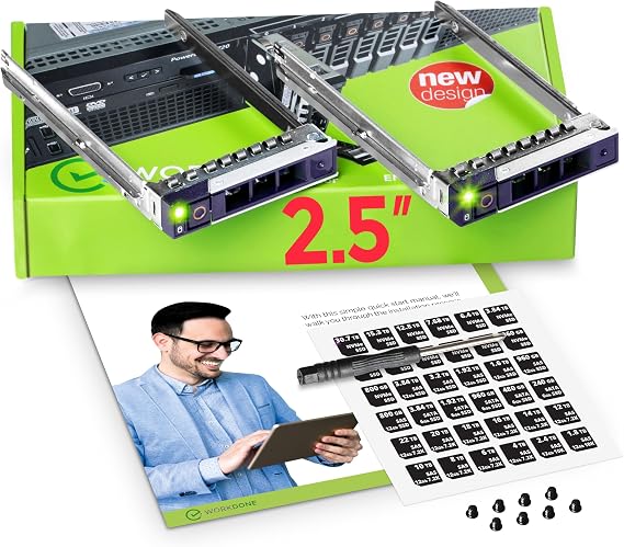 WORKDONE 2-Pack 2.5" SFF Bracket - fits Dell PowerEdge 17-14th Gen DXD9H