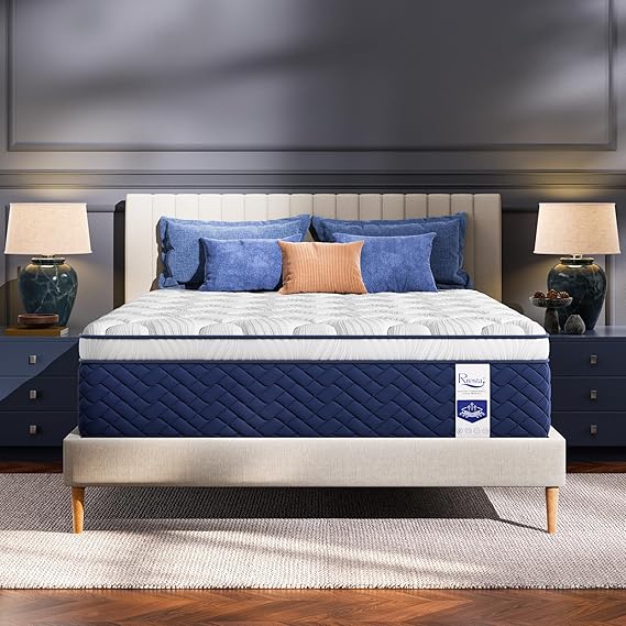 Medium Firm Queen Mattress 14 Inch - Hotel Collection Hybrid Mattress with 7-Zone Support for Spinal Alignment, Extra Back & Hip Support, Fiberglass-Free, CertiPUR-US Certified