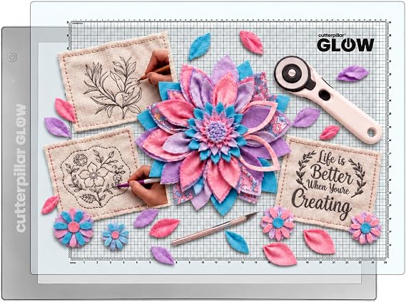 Cutterpillar Glow Ultra | LED Light Board & Cutting Mat | 26"19"