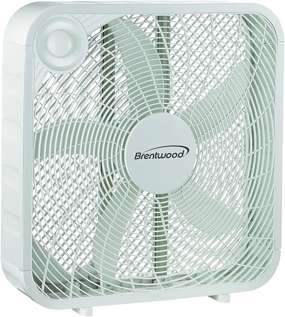 Brentwood Kool Zone F-20SW Box Fan,3-Speed 20-inch,White