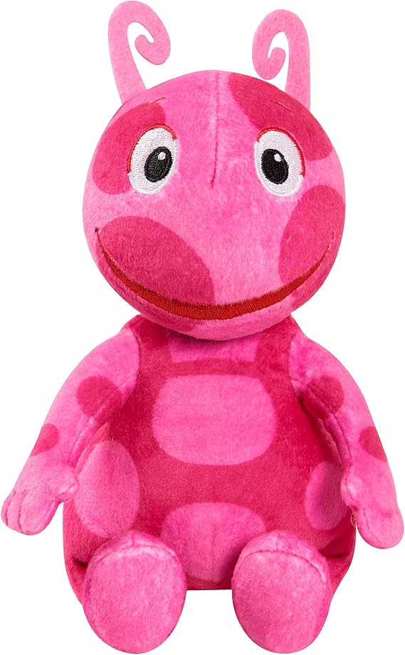 Backyardigans 7-inch Small Bean Plush Stuffed Animal, Uniqua, Pink, Bean Filled Bottom, Kids Toys for Ages 3 Up by Just Play