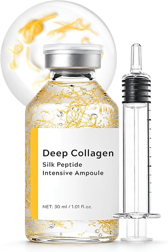 Silk Peptide Intensive Lifting Ampoule, Deep Collagen Silk Peptide Serum | Peptide Collagen Lifting Ampoule, Korean Anti Aging Serum for Women Fine Lines Smoothing, Nourishing & Firming, 30ml
