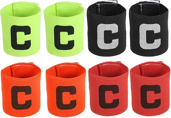 MECCANIXITY Soccer Captain Armband, Captain Arm Bands for Soccer Elastic Captain C Arm Band Sports Captain Armband for Football Team Training Youth & Adult
