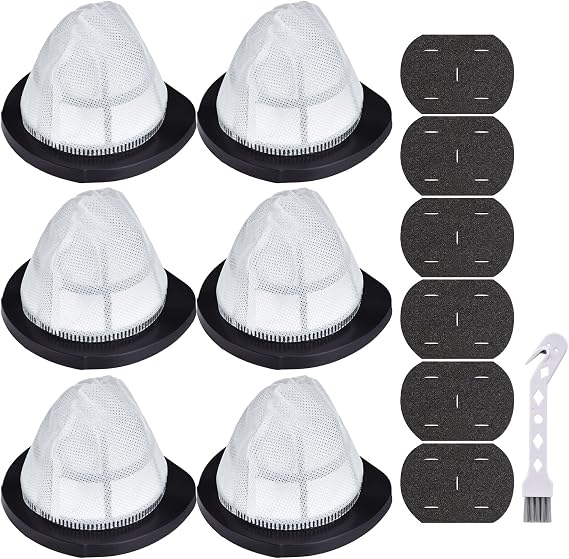 Leadaybetter 38B1 Filter Replacement for Bissell 3-in-1 Lightweight Stick 38B1 38B1L 1059 Vacuum Cleaner, Compare to Part # 2037423 & 2037424 (6 Pack HEPA & Foam Filters)