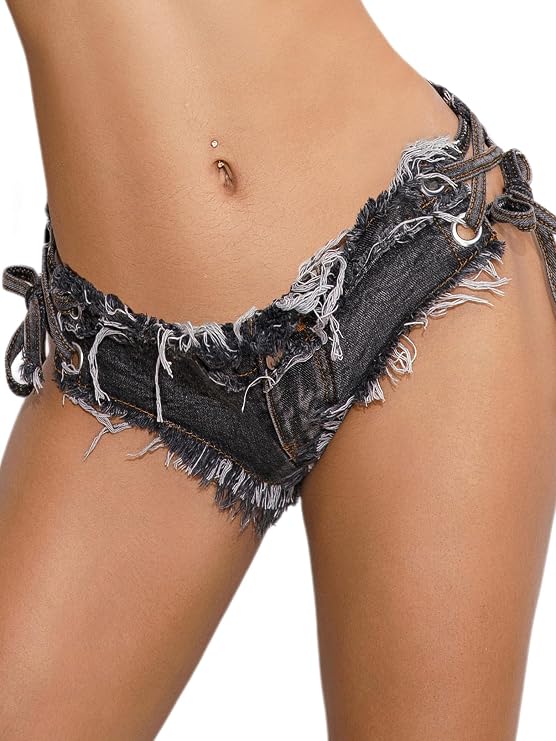 VUUEAN Women's bikini denim underwear set only includes hot pants