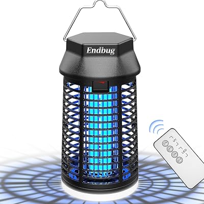 Endbug Bug Zapper with LED Light, Waterproof Bug Zapper Outdoor Indoor, Mosquito Zapper Outdoor Electric Fly Zapper, Mosquito Killer Fly Trap for Outside Patio Garden Backyard Home Remote Control