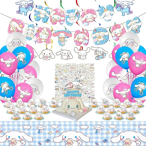 104 Pcs Party Decorations, Birthday Decorations Including Cake Topper