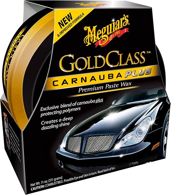 Meguiar's Gold Class Carnauba Plus Premium Paste Wax, 311 g | Long-Lasting Carnauba-Polymer Blend Delivers Deep Shine and Reflective Finish on Glossy Paint - G7014EU