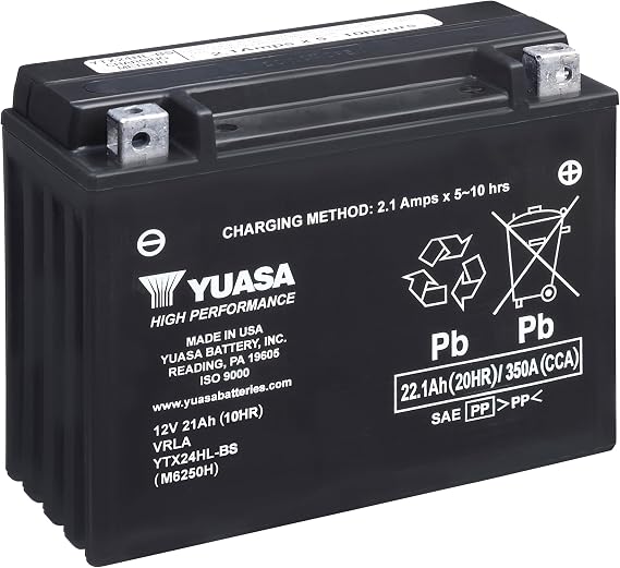 Yuasa YUAM6250H YTX24HL-BS Battery, Utv