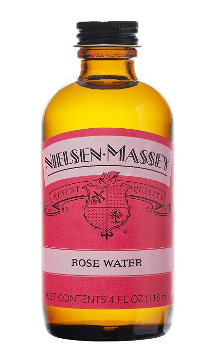 Nielsen-Massey Rose Water for Baking, Cooking and Drinks, 4 Ounce Bottle