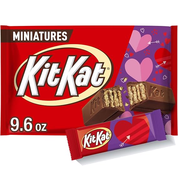KIT KAT Miniatures Milk Chocolate Wafer, Valentine's Candy Bag, 9.6 oz