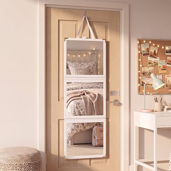 Bucherry 33x13'' Full Length Dorm Classroom Mirror Foldable Hanging Mirror
