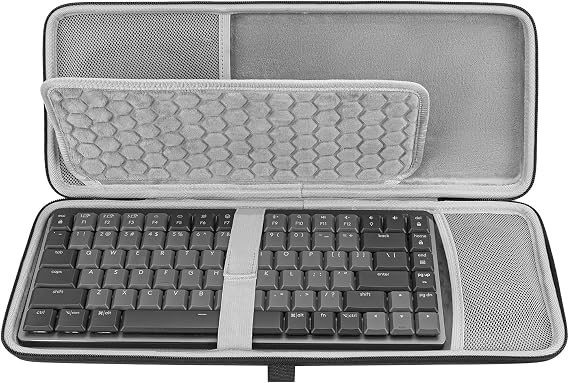 GEEKRIA Keyboard and Mouse Combo Case, Compatible with Logitech MX Mechanical Mini, Keychron K3 Version 2, LOFREE Flow84, MelGeek O2, Flow Lite 84, Portable Hard Shell Travel Bag (Dark Gray)