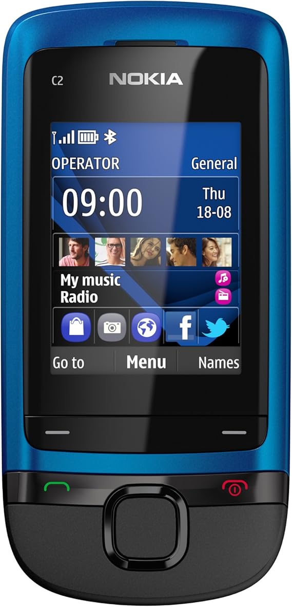 Nokia c2-05 slider phone blue
