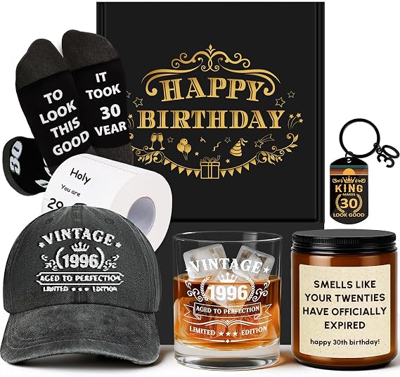 30th Birthday Gifts for Men - Funny 1996 Men’s Birthday Presents for Him, 30 Year Old Personalized Gifts Ideas for Giving Brother Husband Boyfriend Coworker