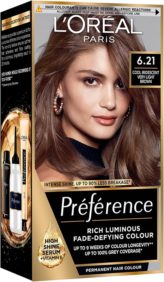 L'Oreal Paris Preference Permanent Luminous Hair Colour, 6.21 Zurich
