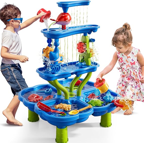 4-Tier Kids Water Table for Toddlers, Sand Beach Toys