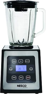 NESCO BL-90, Digital Control Blender with Stainless Steel Trim, Black, 700 watts