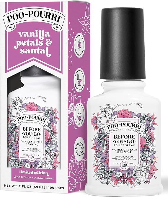Poo-Pourri Before-You-Go Toilet Spray, Vanilla Petals & Santal, 2 Fl Oz - Lotus, Lily and Vanilla