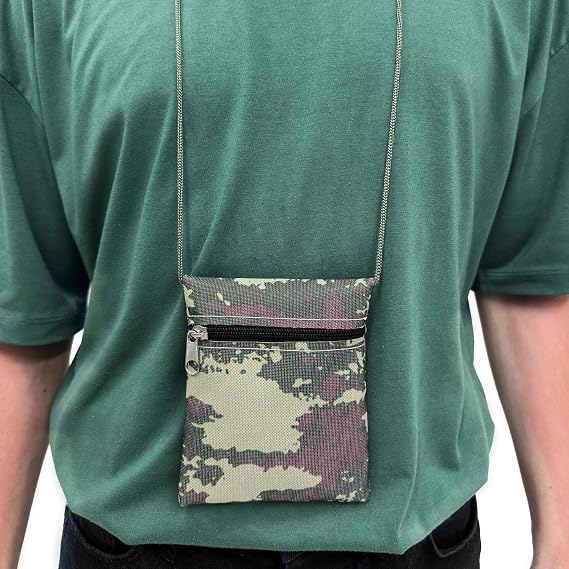 Single Pocket Zippered Drawstring Longitudinal Suspended Military Wallet 14 cm - FC614