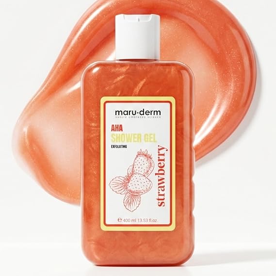 Maru.Derm AHA Duş Jeli, Yenileyici ve Pürüzsüzleştirici, Peeling Etkili, Tüm Cilt Tipleri, 400 ML