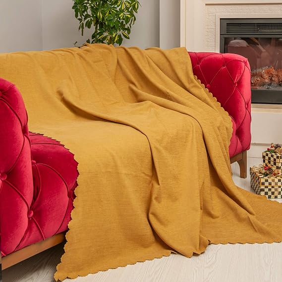 LATUDA CONCEPT Koltuk Örtüsü Şönil Kaymaz Çift Taraflı Çekyat Örtüsü Koltuk Şalı 175x215 - OLIVE