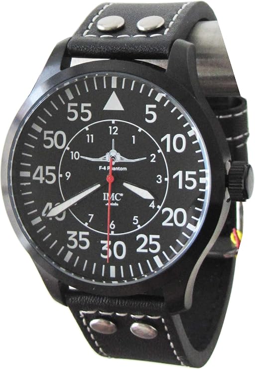 IMC Aviator Watch Phantom Black Men's Watch Leather Case Stainless Steel