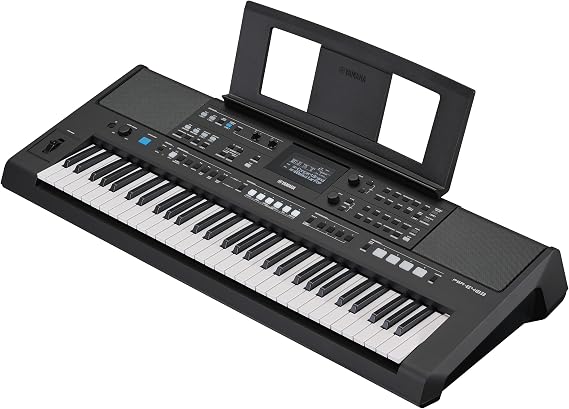 Yamaha PSR-E483, 61-Key Touch-Sensitive Portable Keyboard with Sound, Music Rest and Power Adapter | Music Rest and Power Adapter