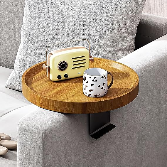 Sofa Arm Tray, Portable and Foldable Armrest Tray