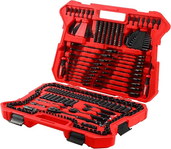 STARWORK TRUE MECHANIC 303-Piece Mechanics Tool Set, 120-Tooth Ratcheting Wrench Set, 1/4", 3/8", 1/2" Drive, Professional, SAE/Metric