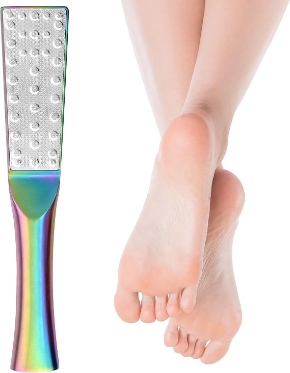 Pedicure Foot File Callus Remover, Double-Sided Scrubs Stainless Steel Foot Rasp Professional Dead Skin Callus Accessories for Wet and Dry Feet
