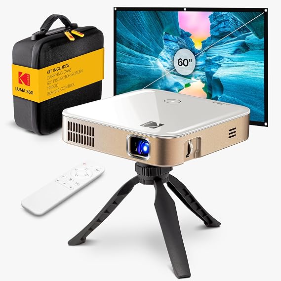 KODAK Luma 350 Mini Projector, Portable Smart Projector with Apps, White
