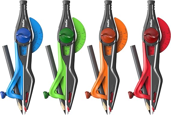 Maped - Plastic Locking Compass with Universal Holder - Precision Drawing - Enhanced Safety - Durable Design - Bulk Pack of 50 - Draws up to 12 Inch Diameter Circle